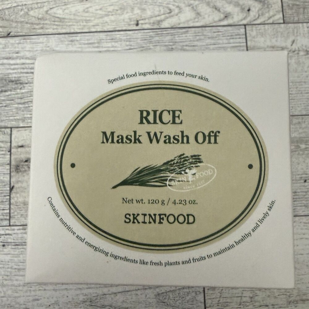 SKINFOOD Rice Mask Wash Off 4.23oz Gently Exfoliates the Skin Softening skin New